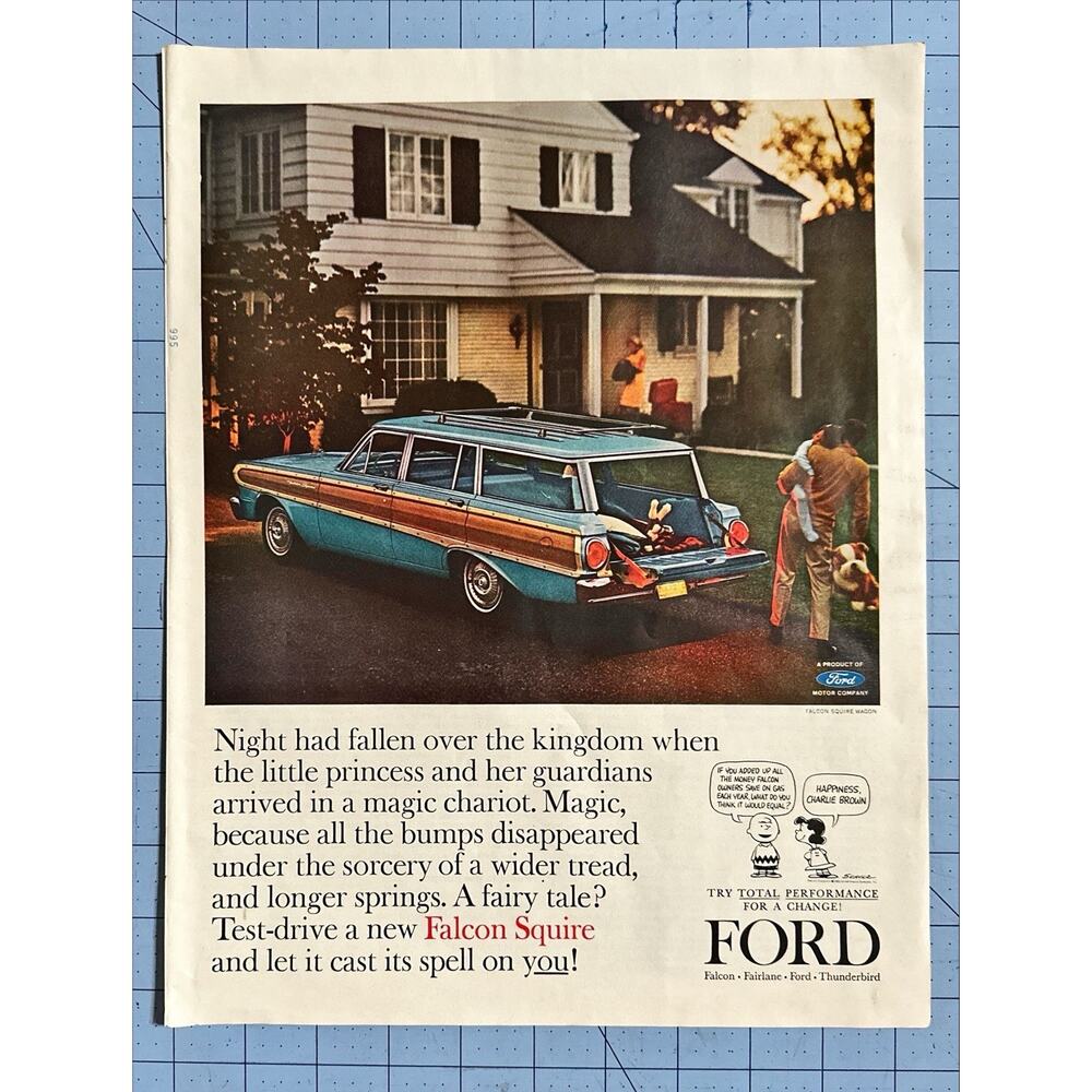 Magazine Advertisement 1964 Ford Falcon Squire Wagon